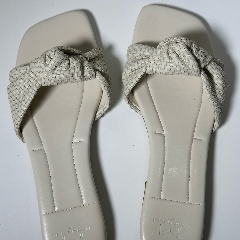 Marc Fisher LTD, Marlon Leather Woven Slide Sandals, Woman's Sz 8 - Picture 4 of 8